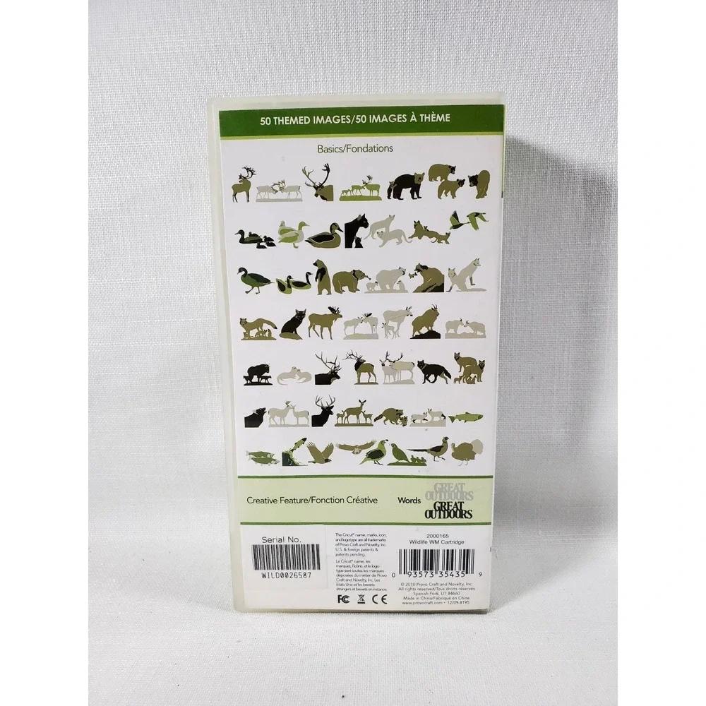 Cricut‎ Lite Wildlife Cartridge – Complete w/ Case, Keypad Overlay & Inserts